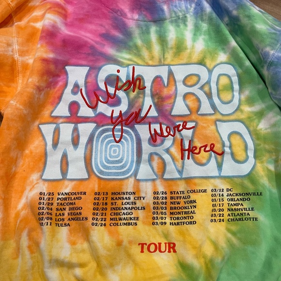Travis scott astroworld tour skipping bear hoodie tie dye Clearance